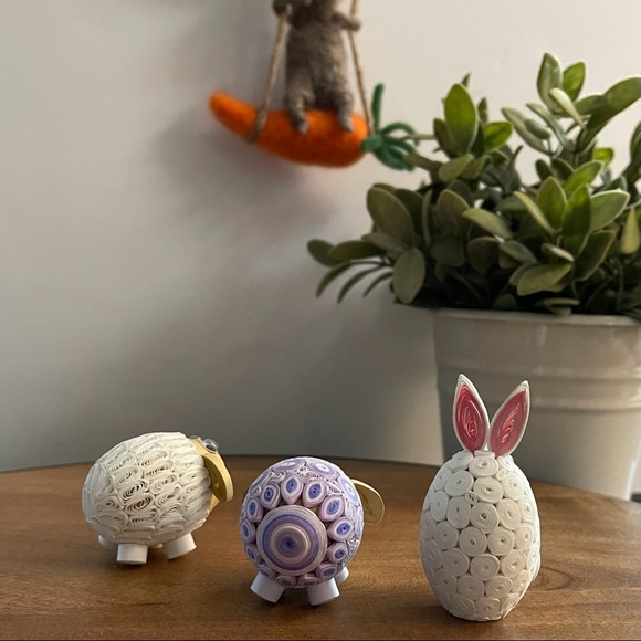 Quilled Bunny and Lamb Figurines - Picture 3 of 14